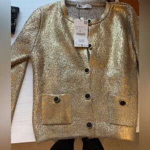 NWT gold Zara blazer in M